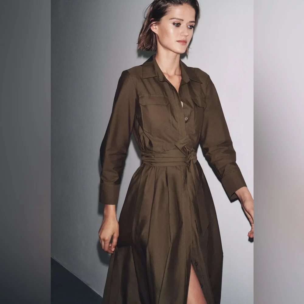 ZW COLLECTION POPLIN SHIRT DRESS - Picture 8 of 10
